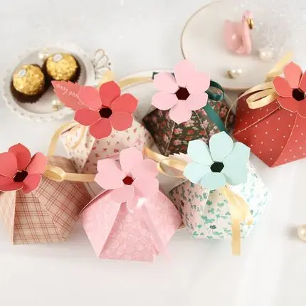 

New Multicolor 6 Leaf Petal Candy Paper Favor Box Gift Bags Wedding Favors and Gift Boxes for Wedding Baby Shower Party Supplies