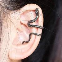 1pc copper snake non pierced clip earrings ear cuffs unisex earing clips without piercing punk fashion fake piercing jewelry