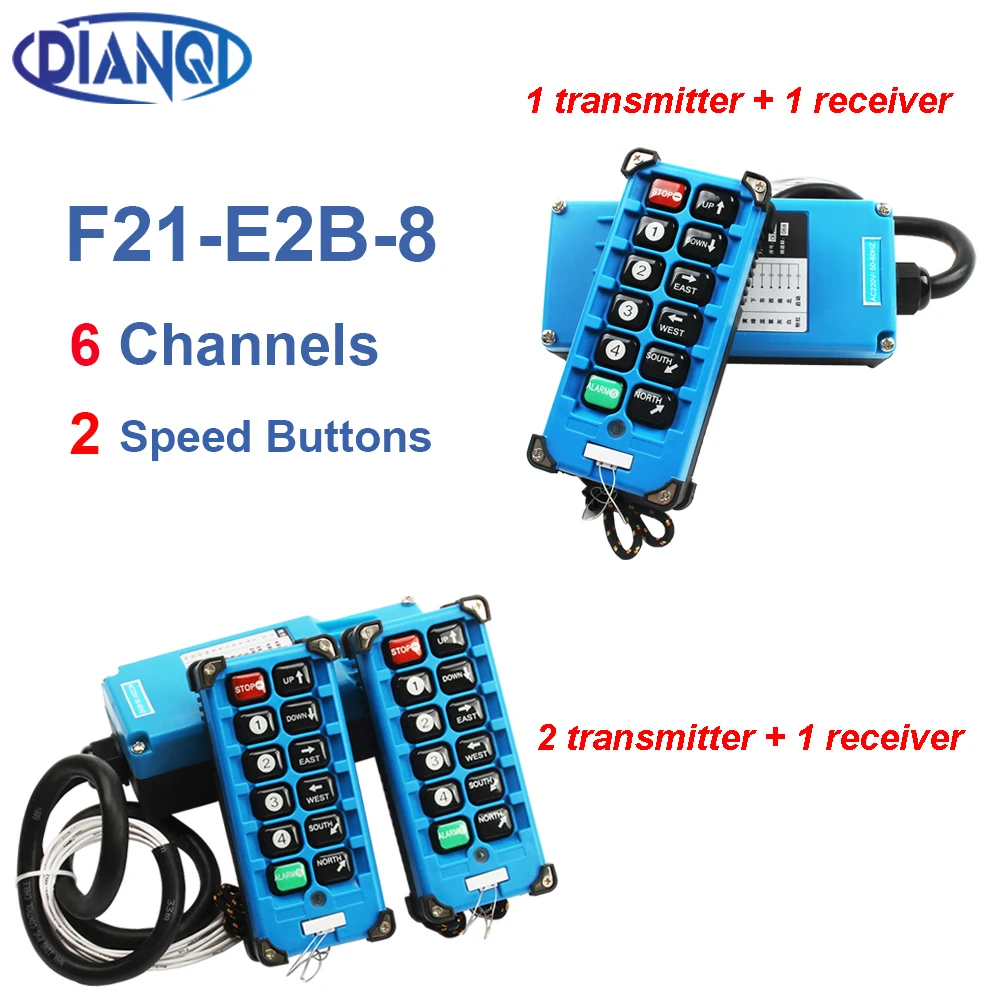 Interruptores sem Fio Remoto do Guindaste para o Elevador da Grua F21-e2b-8 do Controlador Industriais 12v 24v 868mhz ac 380v 220v 36v