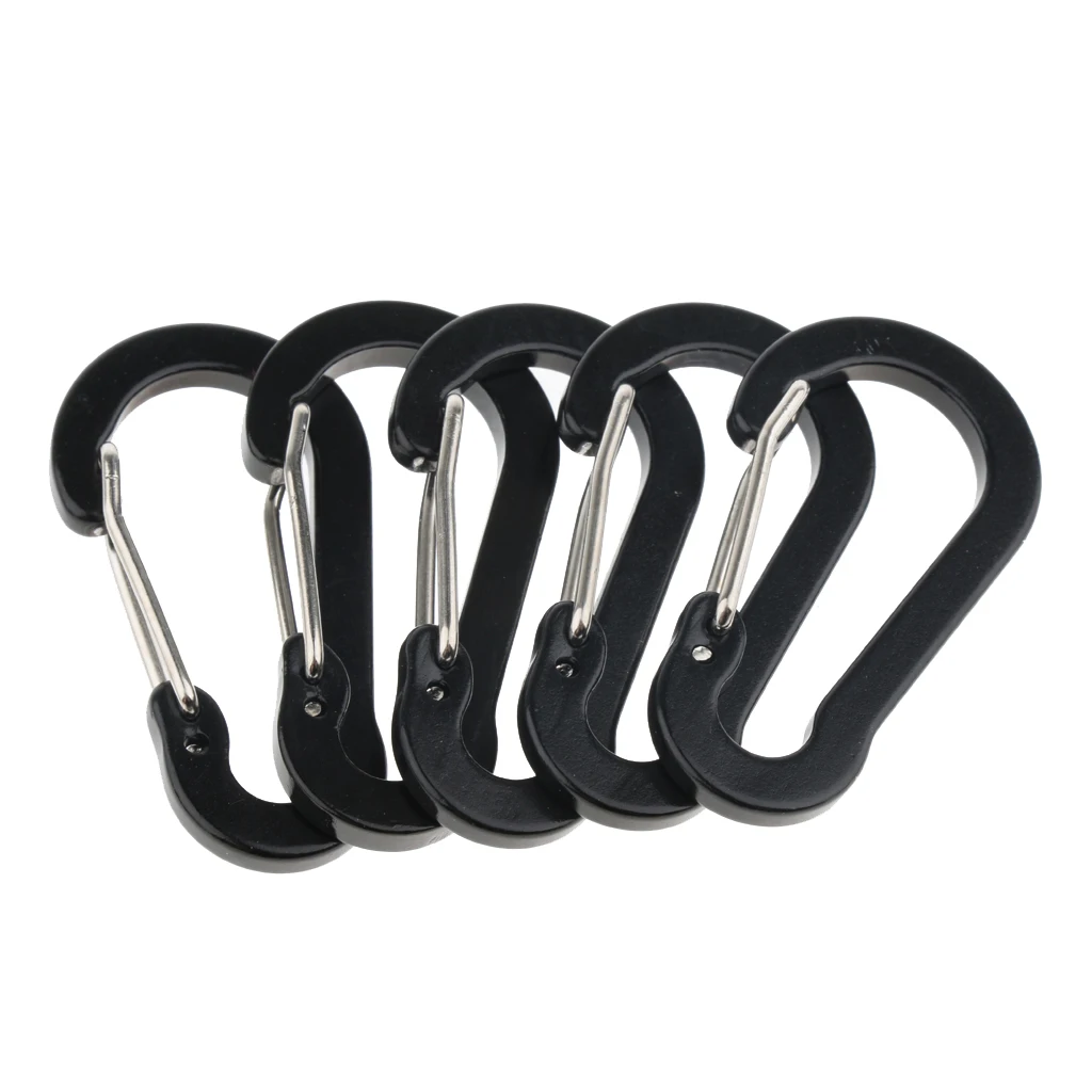 

5pcs Keychain Ring Buckle Hook Outdoor Clip Flashlight Flask Bottle Hook