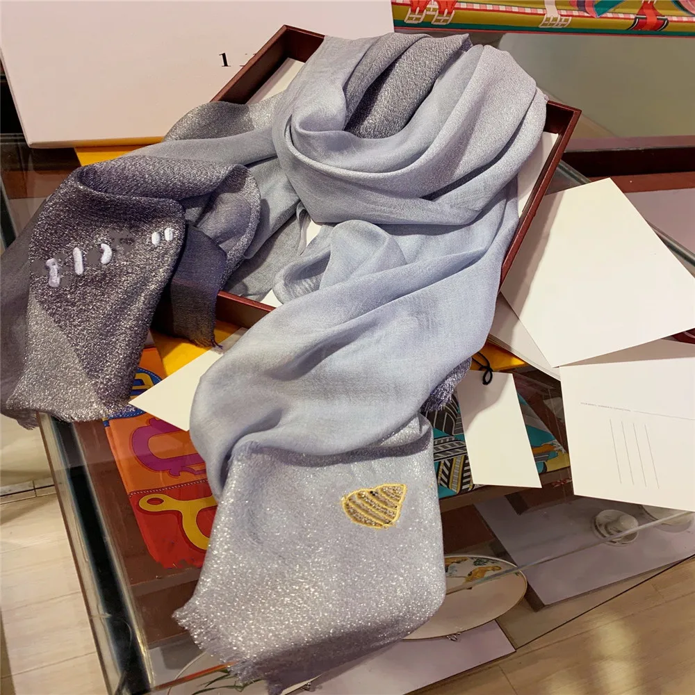 Кашемировая шаль Бархатная размер 80x210 см лимитированная серия Осень зима