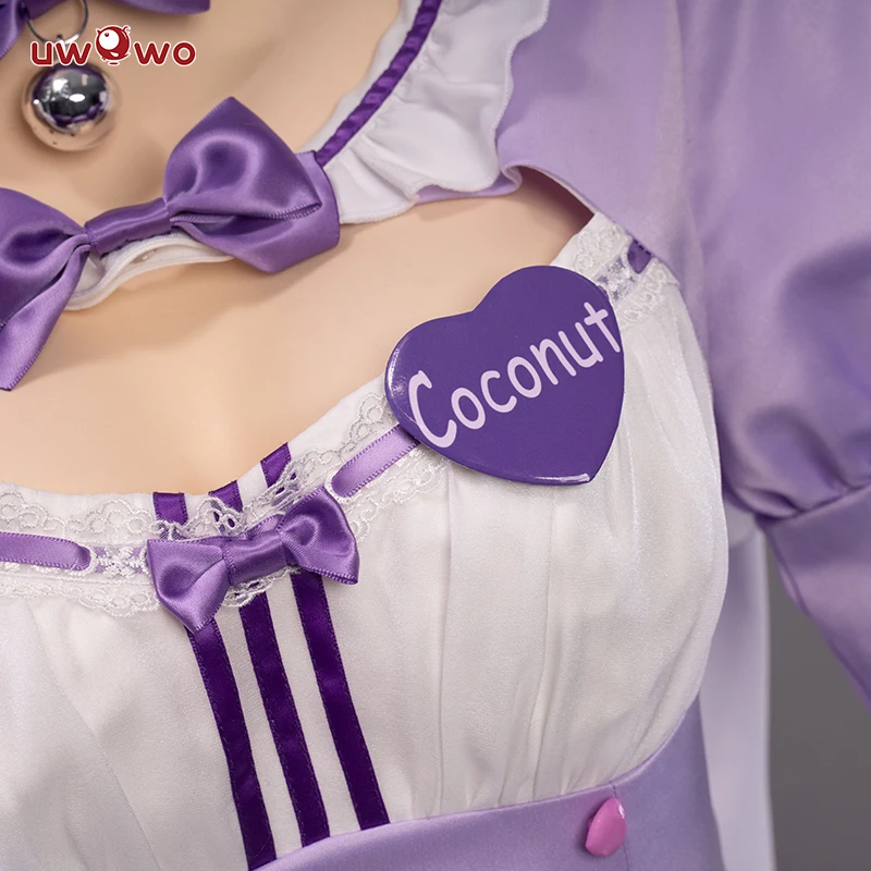 UWOWO Nekopara Vol. 4 Coconut Maid Dress Cosplay Costume - Purple Cute Maid Outfit image 4
