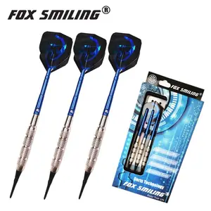 Профессиональные электронные дротики Fox Smile с мягким наконечником, 18 г, дротики с валом из алюминиевого сплава с 3 шт. рейками, 3 шт. валов, 3 шт. наконечника