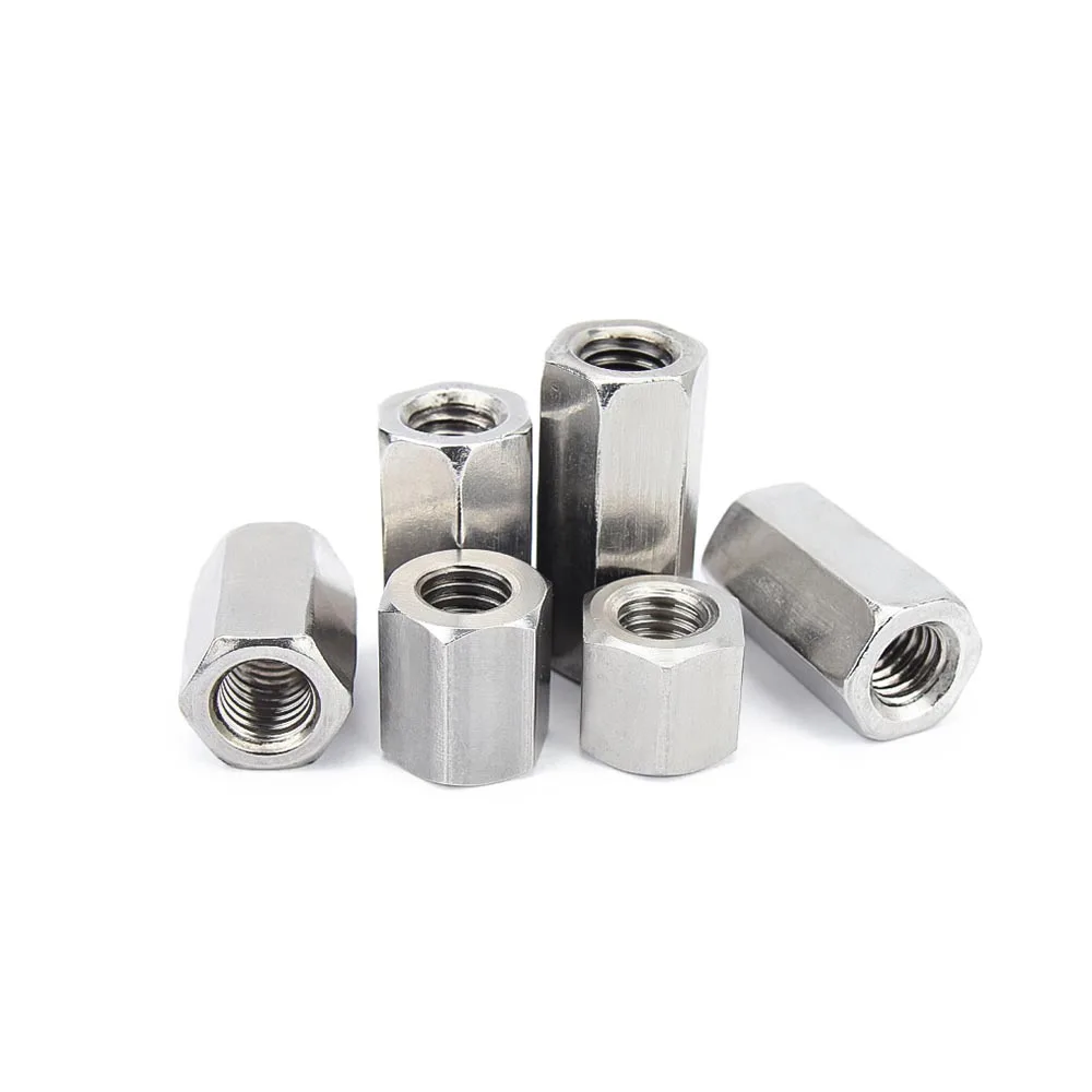 

1/5/10pc M3 M4 M5 M6 M8 M10 M12 304 Stainless Steel DIN6334 Hexagon Hex Extend Long Rod Coupling Nut Connector Joint Tubular Nut