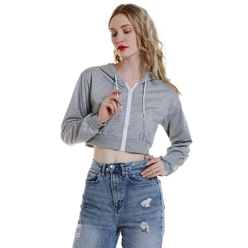 Новинка 2020 весенне осенние женские толстовки на молнии короткие с капюшоном