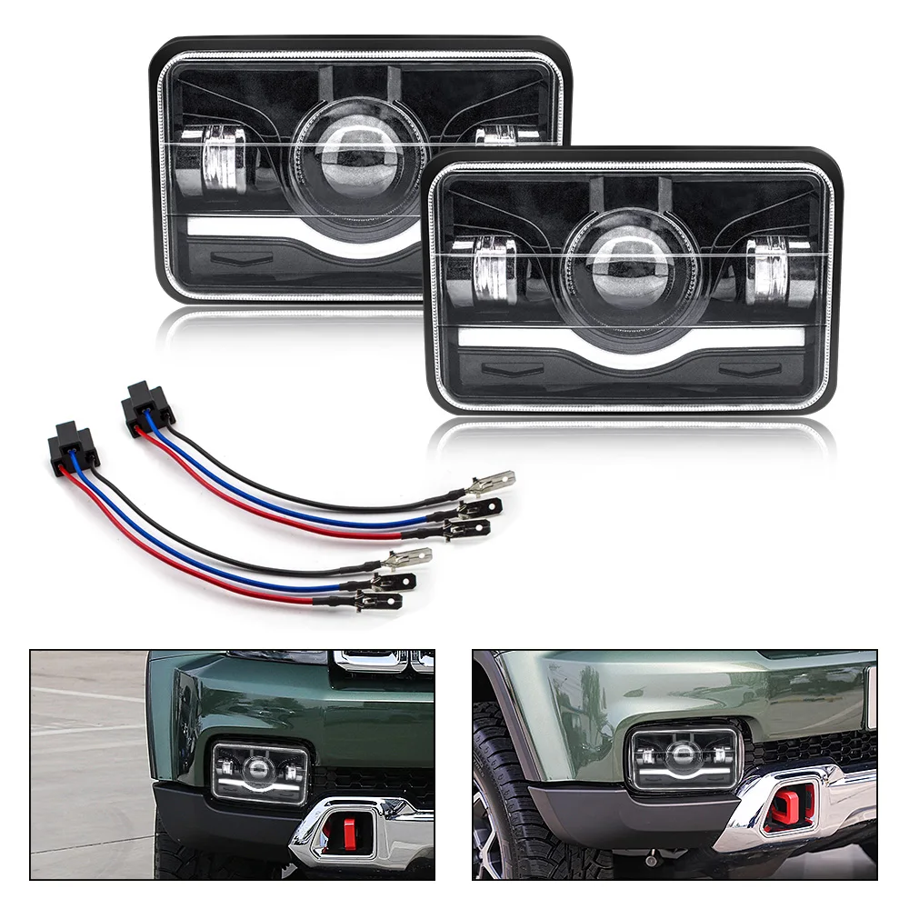 Safego 5 "4X6 150 Вт квадратный Wrangler светодиодный фонарь DRL дальнего и ближнего света