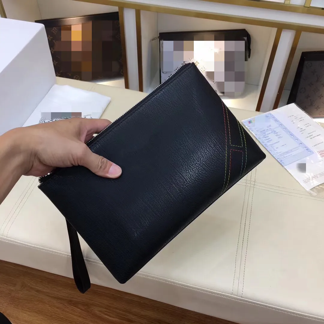 

Luxury Brand Leather Men Clutch Bag Business Wristlet Phone Wallet Male Handy Bag Black Brown Long Purses Leather Clutch For Men