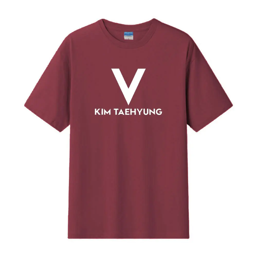 Футболка с V-образным вырезом в стиле K-POP модная крутая уличная одежда надписью и