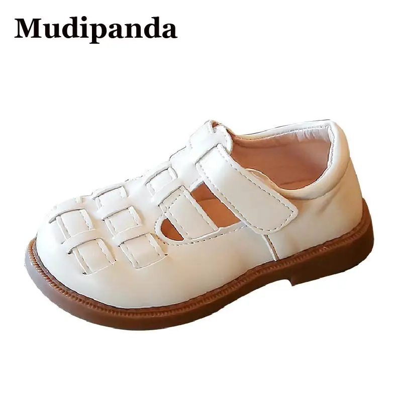 

Mudipanda 2022, Детские износостойкие туфли на плоской подошве, Детские повседневные туфли принцессы для девочек с вырезами, черные туфли под плат...