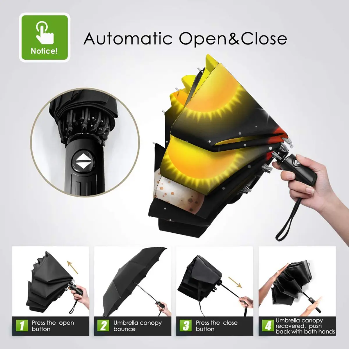 Online Ombrello Automatico Pioggia Donna Razzi A Tre Pieghe Che Volano Attraverso Lo Spazio Del Cielo Stellato Ombrello Antivento Parasole Impermeabile Femminile