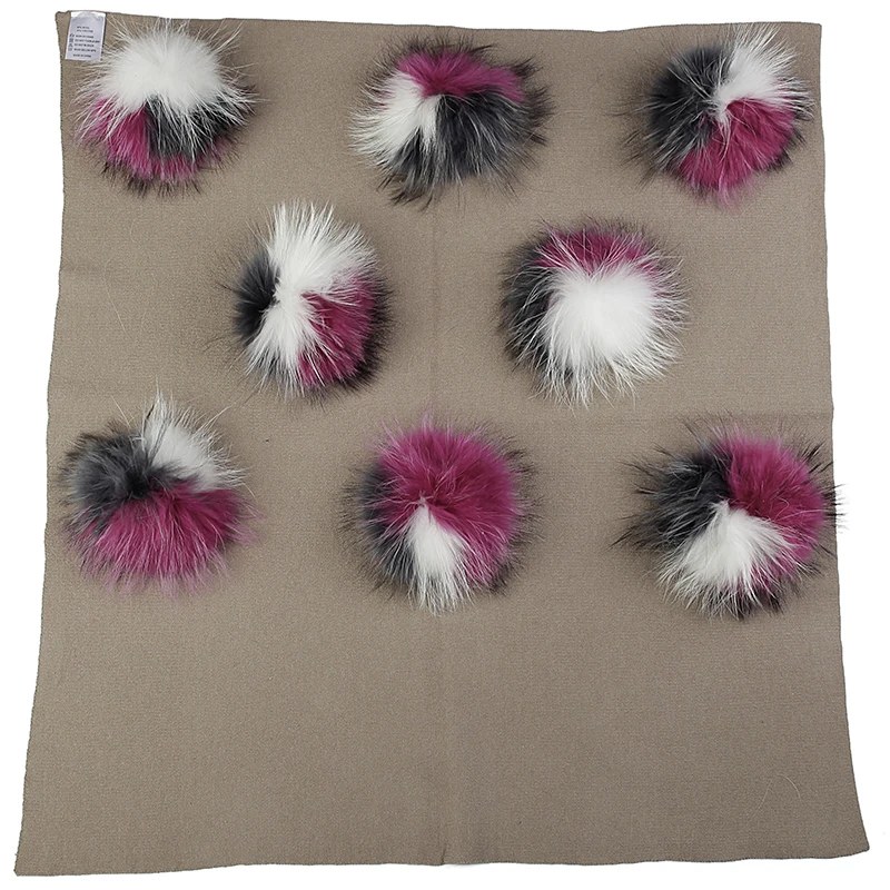 2019 Fashion Warm Wool Newborn Baby Soft Swaddling Blanket Bedding Swaddles Wrap With 8 Triple Color Real Fur Pompom