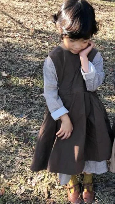 CX13 Brown Новинка года; платья для маленьких девочек; одежда в корейском и японском стиле; брендовая хлопковая Осенняя Новая повседневная модная одежда принцессы для девочек - Цвет: CX13 Brown