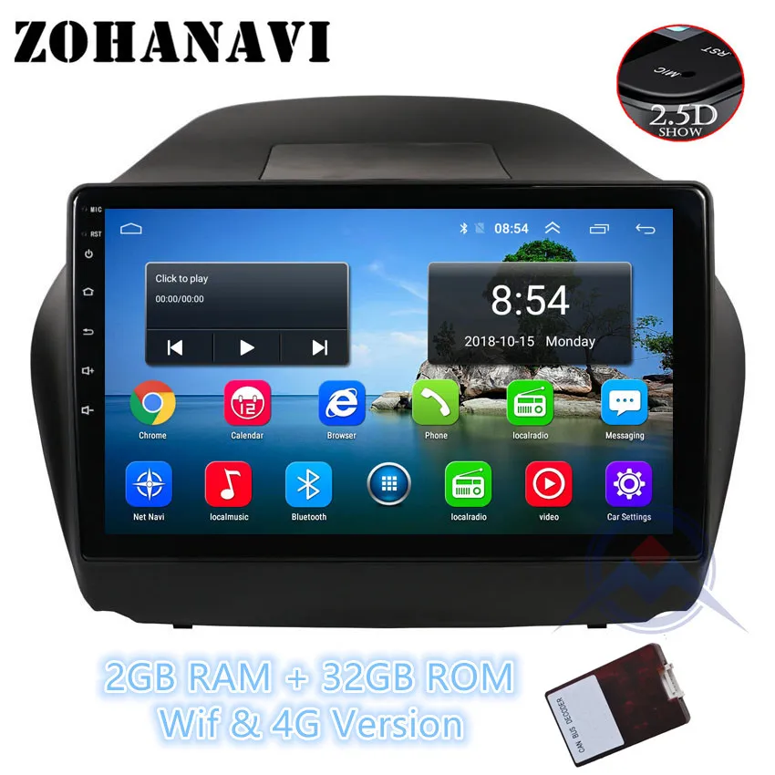 2G 32G Canbus Box ZOHANAVI 10,2 дюймов Android 9,0 автомобильный dvd-плеер для hyundai Tucson IX35 2011- автомобильный Радио Аудио с картами - Цвет: 2G 32G Canbus Box