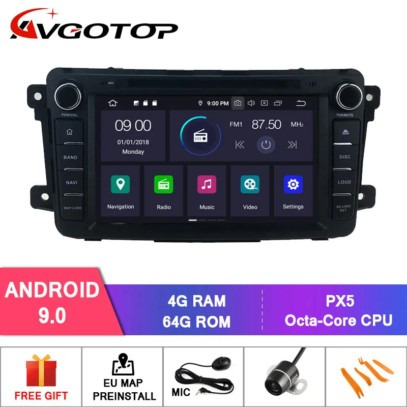 4GB 64GB RVF7660 AVGOTOP 2+ 16 ГБ/4+ 64 ГБ Android 9 Bluetooth gps автомобильный проигрыватель мультимедиа для MAZDA CX9 2009 - Цвет: 4GB 64GB RVF7660