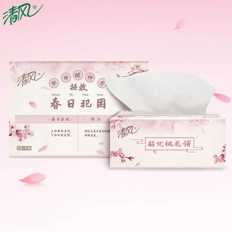 QingFeng Цветок персика бумага для вытягивания 24 упаковки 120 листов/упаковка 3
