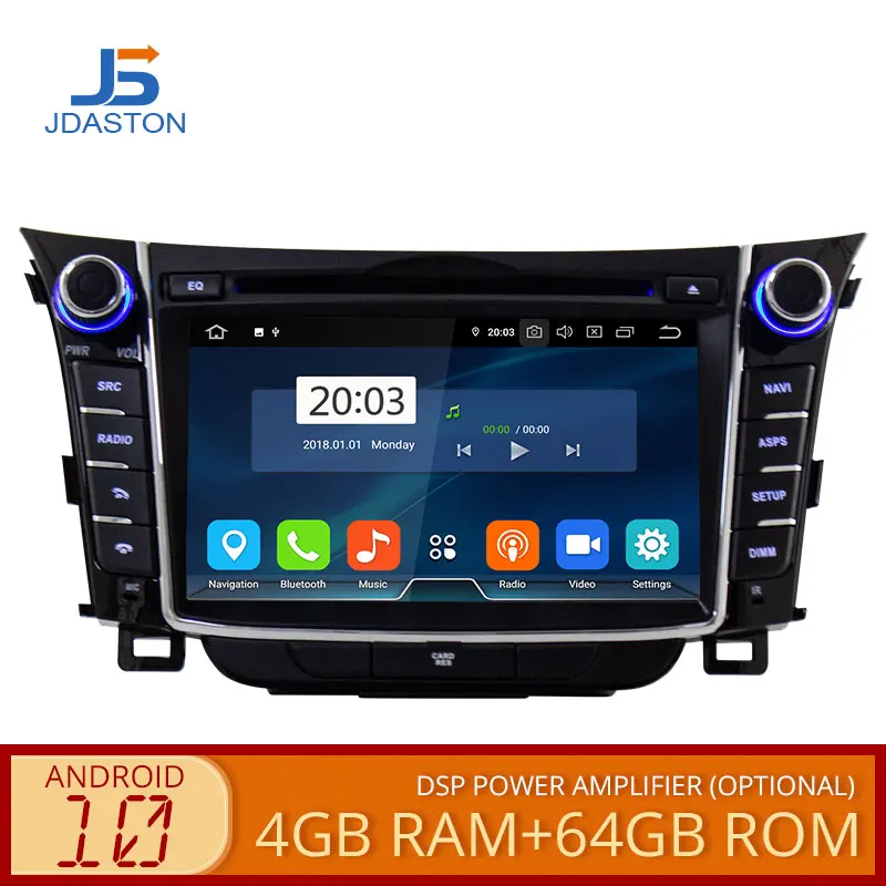 Автомобильный DVD-плеер JDASTON Android 10 0 для Hyundai I30 Elantra GT 2012- 2014 2015 2016 2018 2 Din радио GPS