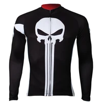 long breathable cycling jersey mtb bicycle shirt bike wear clothing sleeve road sports motocross mountain jackets skull tops