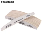 Пилочка для ногтей профессиональная, 180240 деревянные пилочки, серого цвета, для маникюра, прочная двухсторонняя УФ-гель-полировальная машинка, 10 шт.лот