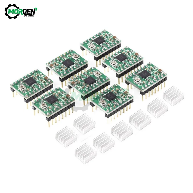 

3D Printer Parts A4988 / DRV8825 Stepper Motor Driver With Heat sink For SKR V1.3 1.4 GTR V1.0 RAMPS 1.4 1.6 MKS GEN V1.4 Board