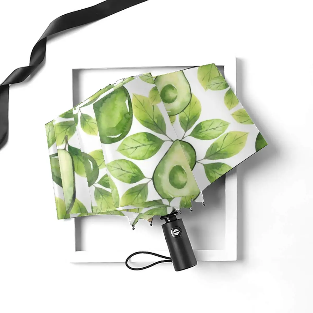 Comprare Avocado E Foglie Acquerello Antivento Automatico Pieghevole Invertito Ombrello Portatile Paraguas Per Uomo Donna