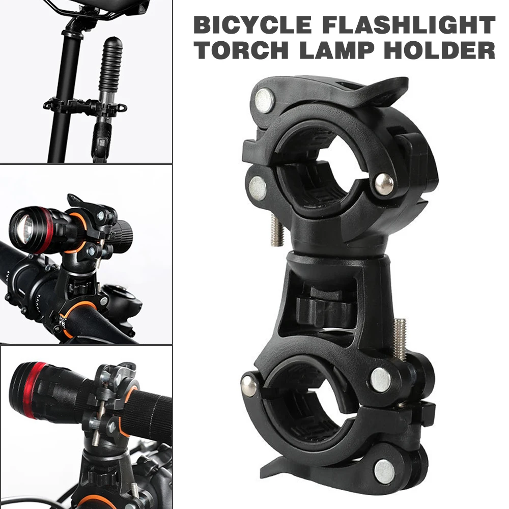 

Bike Front Lamp Bracket LED Torch Headlight Pump Stand Quick Release Mount 360 Degree Rotatable Mount Clamp Clip Bike Clip