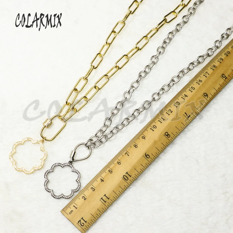 

3Pcs fashion necklace mix color flowers necklace accessories keep colors flower necklace big link chain necklace for women 50346