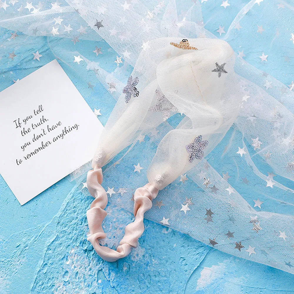 Эластичная Кружевная повязка на голову с вышивкой в виде звезды |