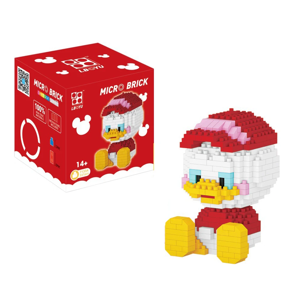 330pcs+ Cartoon Building Block Donald Duck Mini Figure Louie Huey Scrooge Mcduck Funny Mirco Diamond Bricks Model Toys Children - купить по