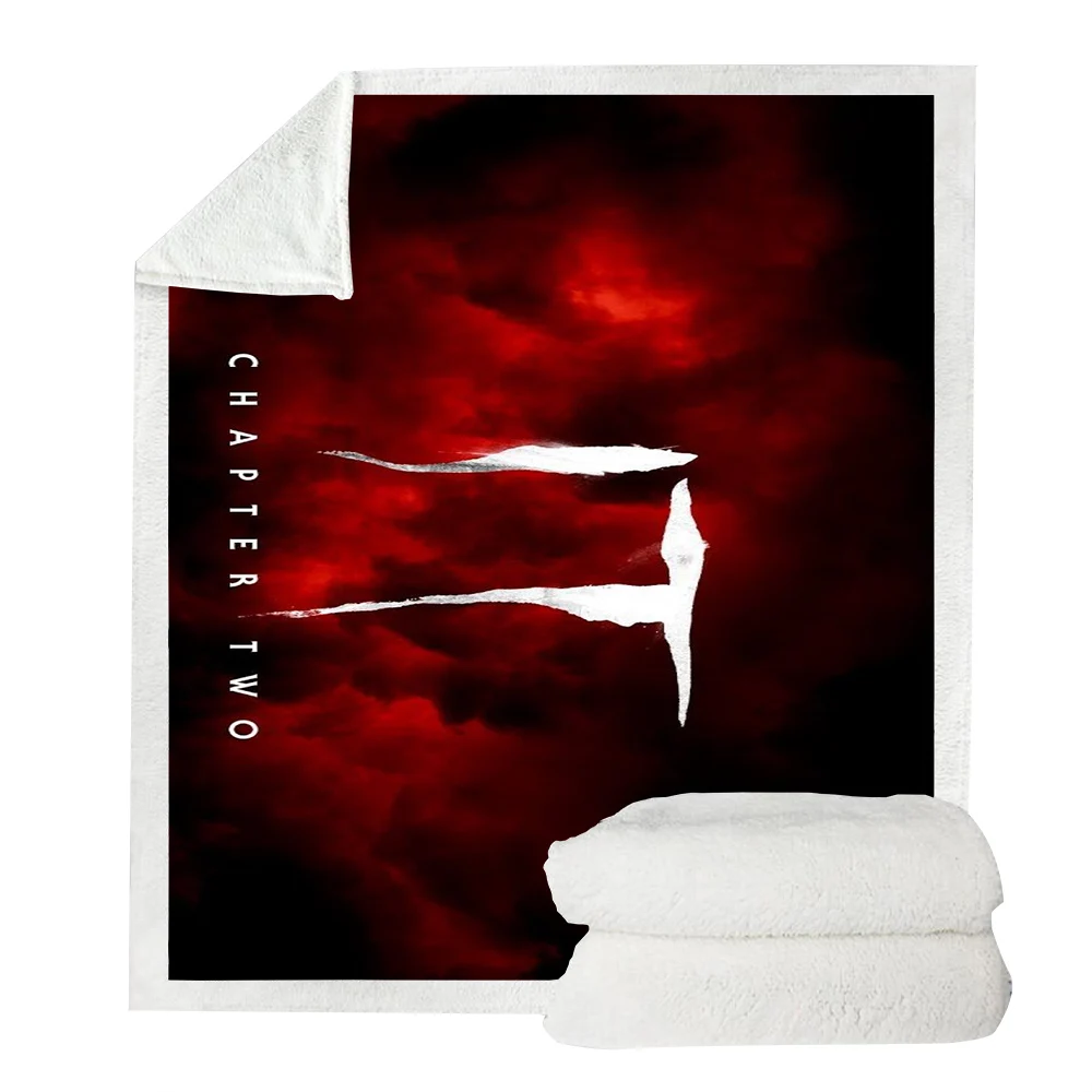 BZKH1368 Stephen King's It Chapter 3d печать путешествия постельные принадлежности выход пледы Флисовое одеяло-покрывало одеяло на искусственном меху диван квилт для софы крышка - Цвет: BZKH1368