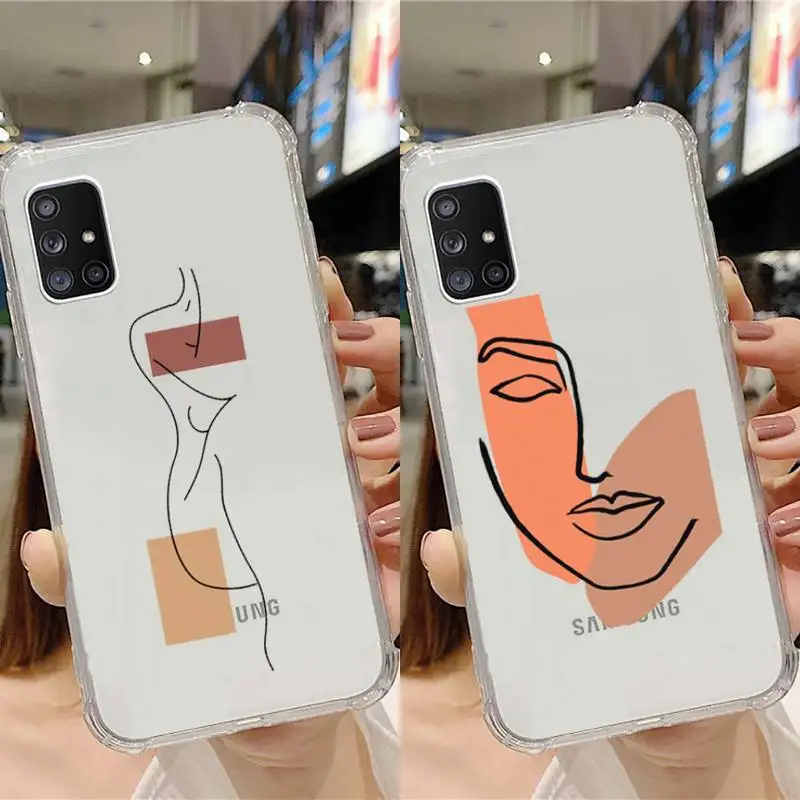 

Art Retro Abstract Geometry Phone Case Transparent For Samsung Note A 7 8 9 10 20 50 51 71 90 20 11 81 e LITE Ultra PRO