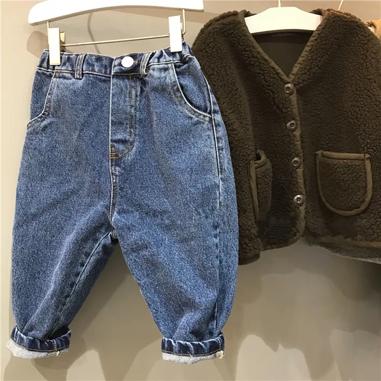 Детские штаны Новинка 2018 г. весенние джинсы шаровары в стиле ретро для мальчиков