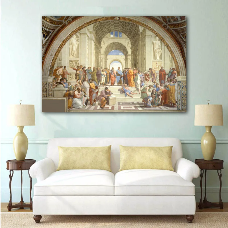 Греческая живопись сократы школа Афин винтажные настенные художественные