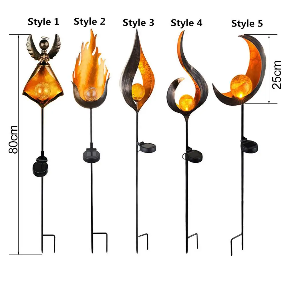 

LED Solar Flame Light Metal LED Garden Light Flame Effect Lamp Waterproof Outdoor Lights Landscape Lights Solar Decorative Light