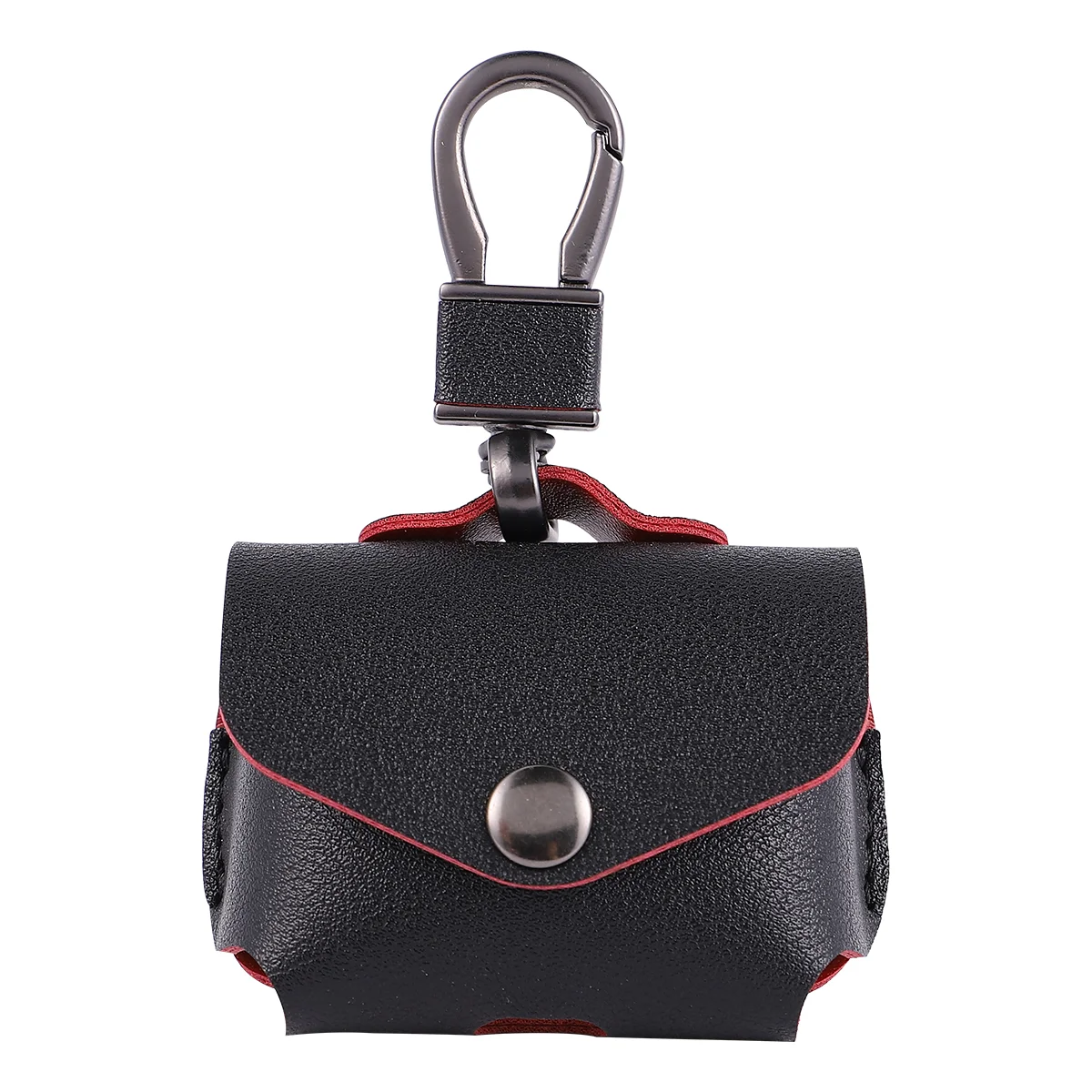 

Luxury Leather Bag for Wireless Earphone Case Cover with Keychain for Wireless Earphone Charging Box Cases Snap Closure