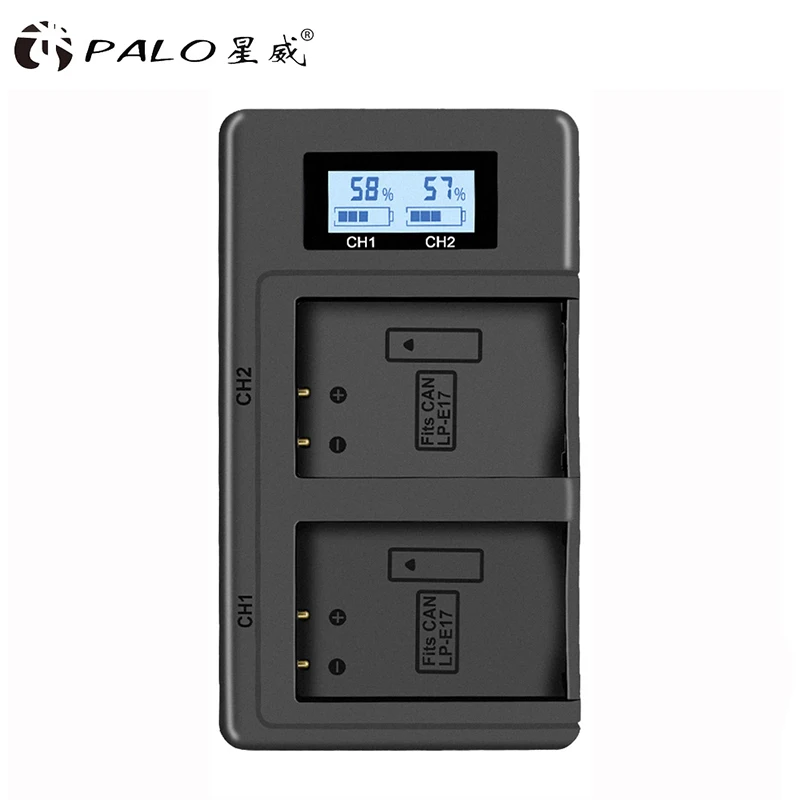 PALO LPE17 LP E17 LCD USB зарядное устройство для Canon EOS 200D M3 M6 750D 760D T6i T6s 800D 8000D Kiss X8i камеры