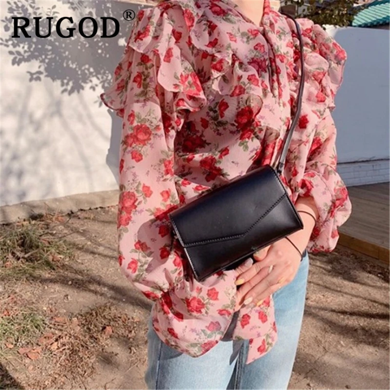 Женское офисное платье RUGOD элегантная шифоновая блузка с расклешенным рукавом и