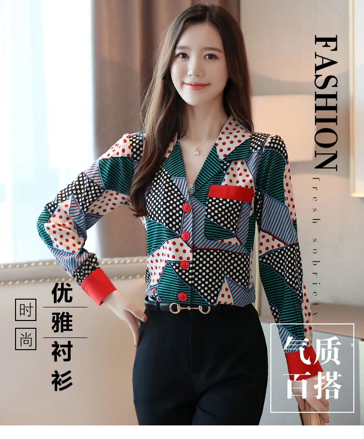 Dingaozlz blusa feminina Женские повседневные топы модная блузка с принтом корейская модная женская одежда шифоновая рубашка