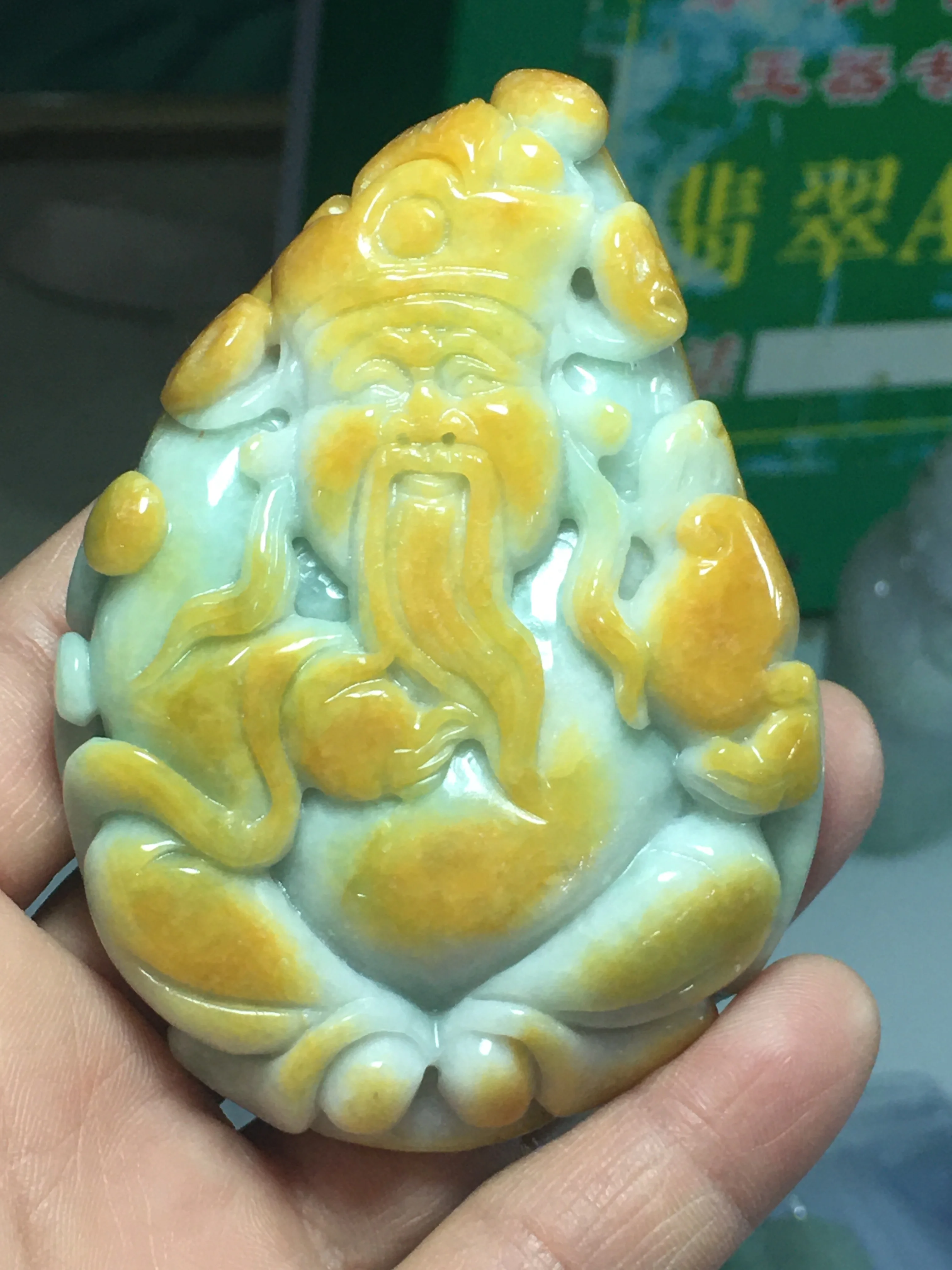 

Natural hetian jade A HandCarved guangong Buddha jade jadeite jade violet jade pendant jade jewelry jade necklaces