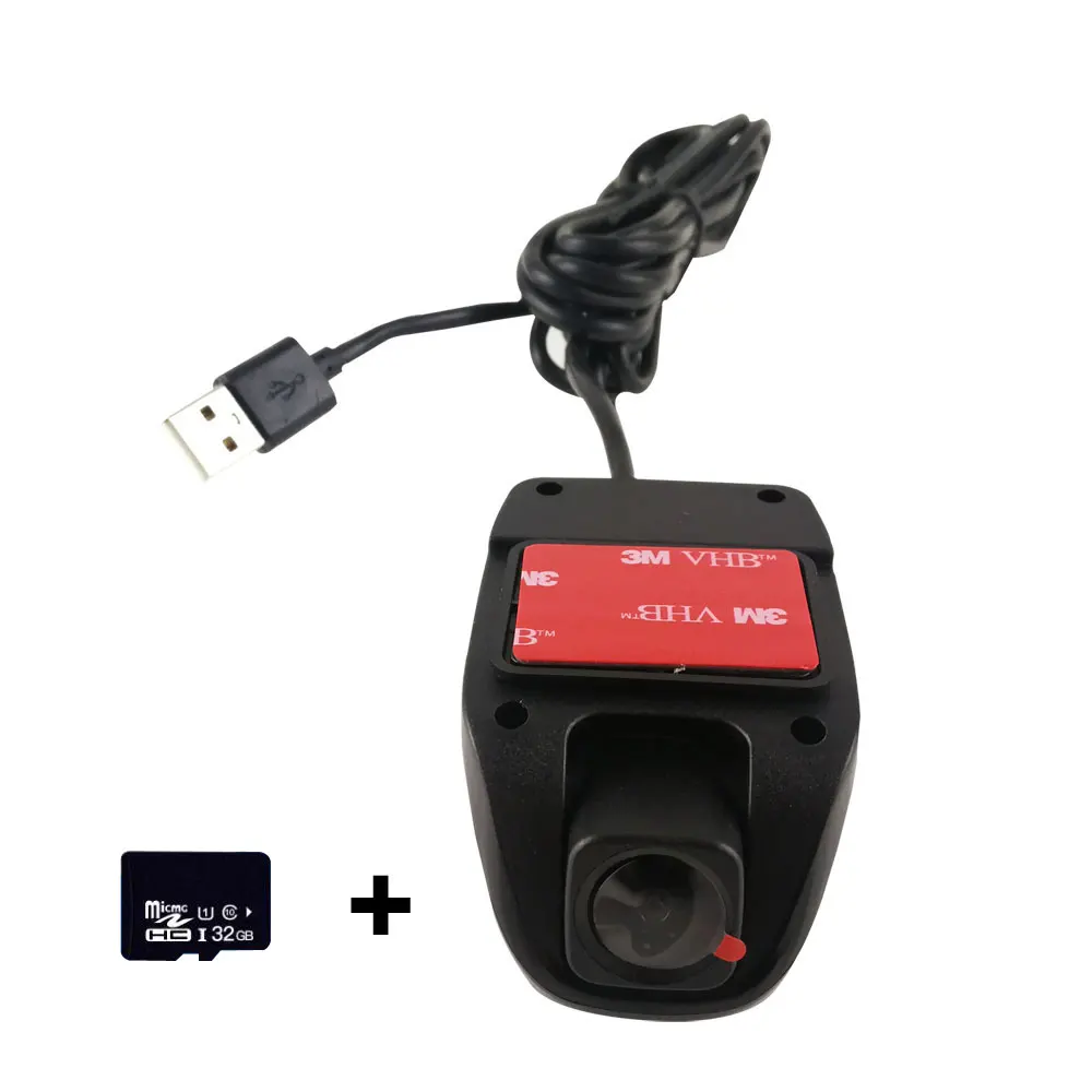 Автомобильный видеорегистратор ADAS HD с ночным видением, USB порт, встроенное приложение, циклическая запись, Поддержка android, автомобильный dvd gps навигатор с usb-портом - Название цвета: DVR with 32GB Card