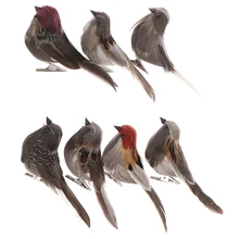 1 Buah Dekorasi Emulasi Burung Artifisial Burung Tiruan Nyata Busa dengan Jelas Bulu Mini Tit Craft Burung Model Sparrow Baru