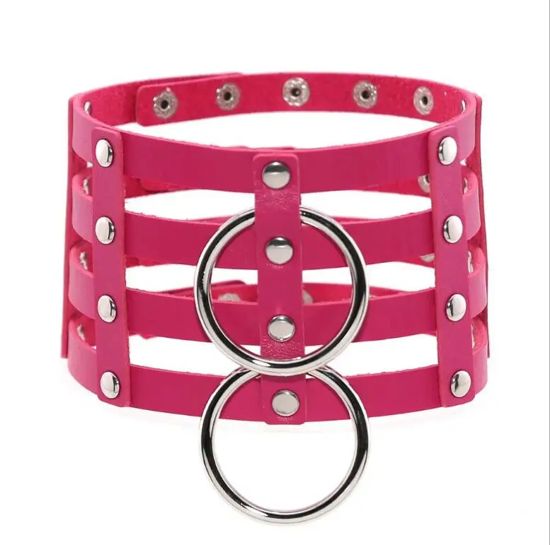 

Goth Choker Collar O-Round Punk Necklace Rivet Leather Choker Women Girls Rock Sexy Witch Gothic Jewelry Women Accessories