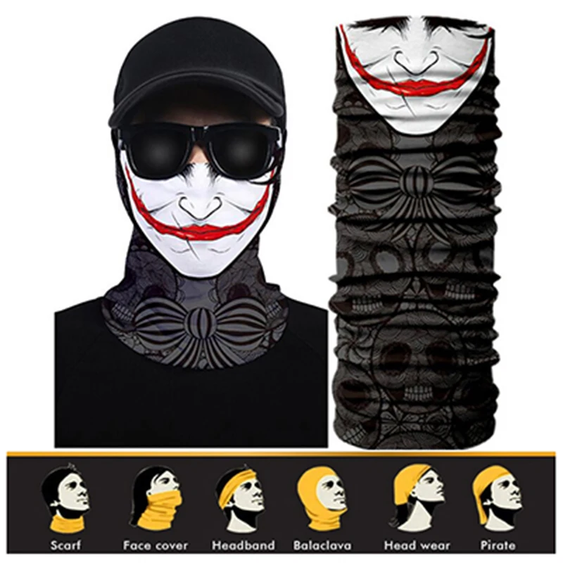 Зимняя Балаклава с рисунком черепа маска для лица мотоцикла Хэллоуина шейный
