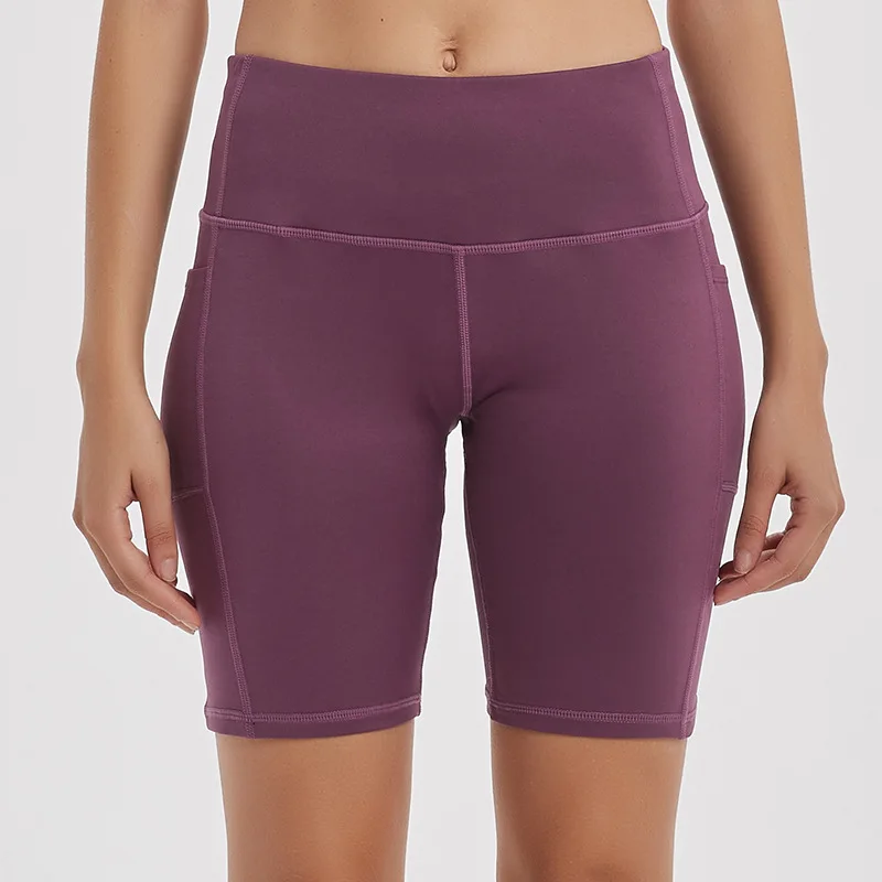 

women's leggings shorts Yoga pants running sports five-point pants high waist fitness quick-drying leggings with pockets