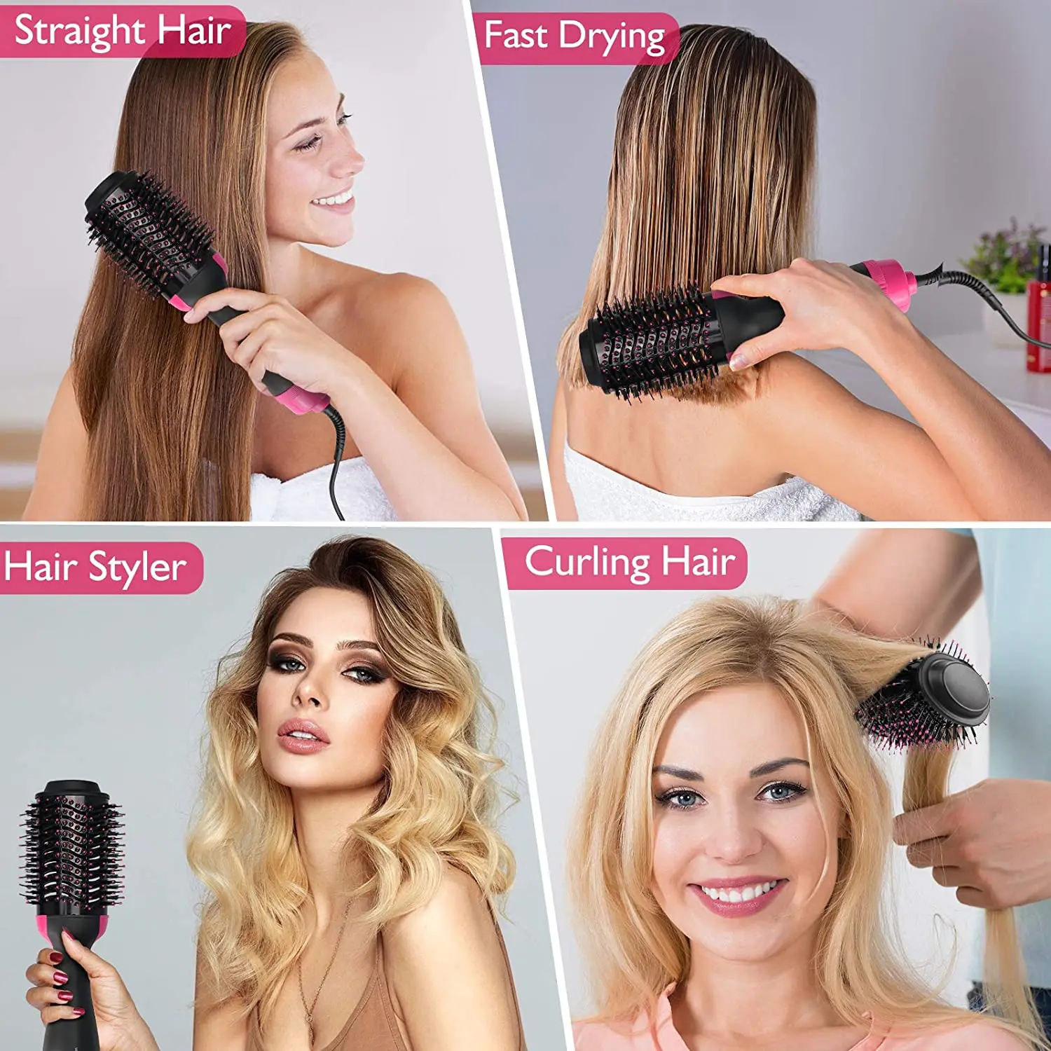 

one step Hair Dryer brush and volumizer hair dryer brush 3 In 1 hot air brush Straightener Hair Styler Negative Ionic for women