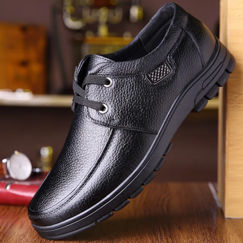 

Spring Autumn Man Shoes Luxury British Men Leather Casual Shoes High Quality Business Male Flats Lace Up Round Toe Mans Footwear