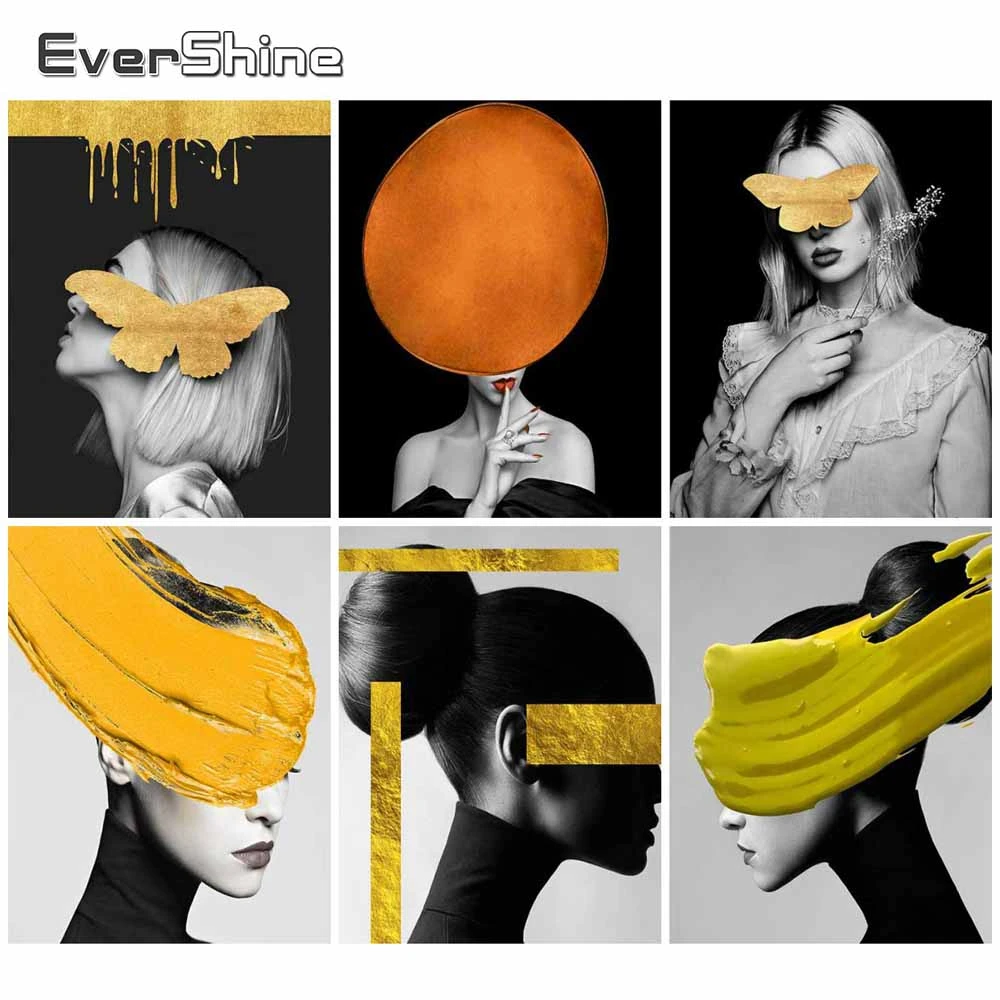 EverShine Масло Картина По Номерам Абстрактная Девушка Ручная Роспись Комплекты