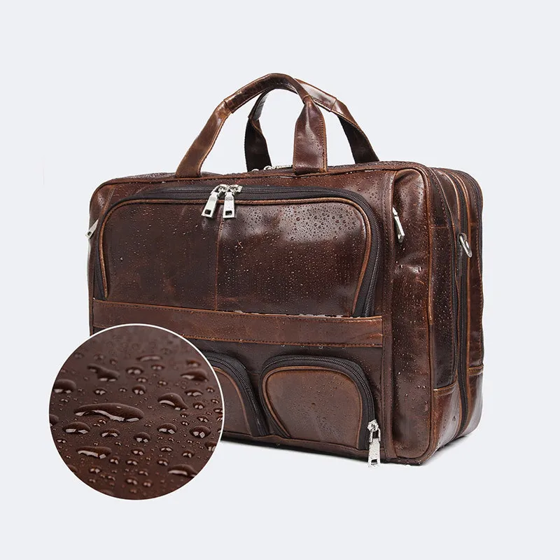Luxury Designer Men's Genuine Leather Bags Briefcase Business Laptop Document Organizer Tote Handbag Messenger Strap Purse