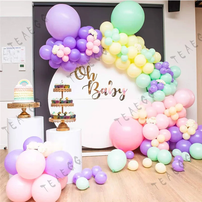 

163pcs Big Macaron Pink Balloon Garland For Wedding Decoration Baby Shower 1St Happy Birthday Partydecor Ballon Supplies