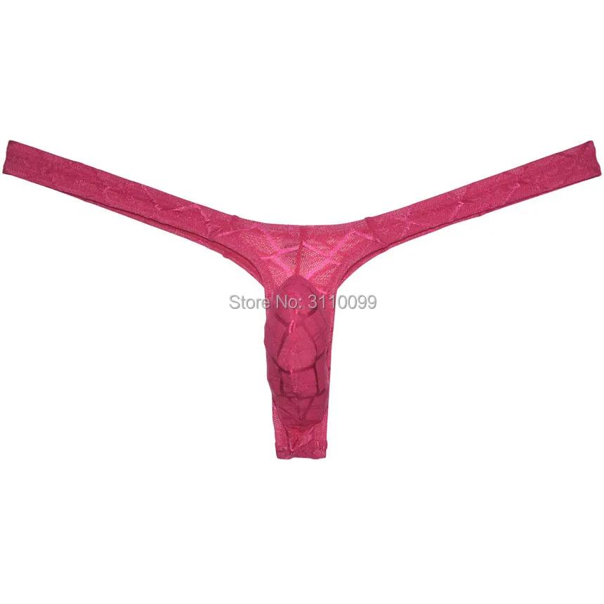 Мужское жаккардовое бикини прозрачные трусики-стринги с Т-образным ремешком |