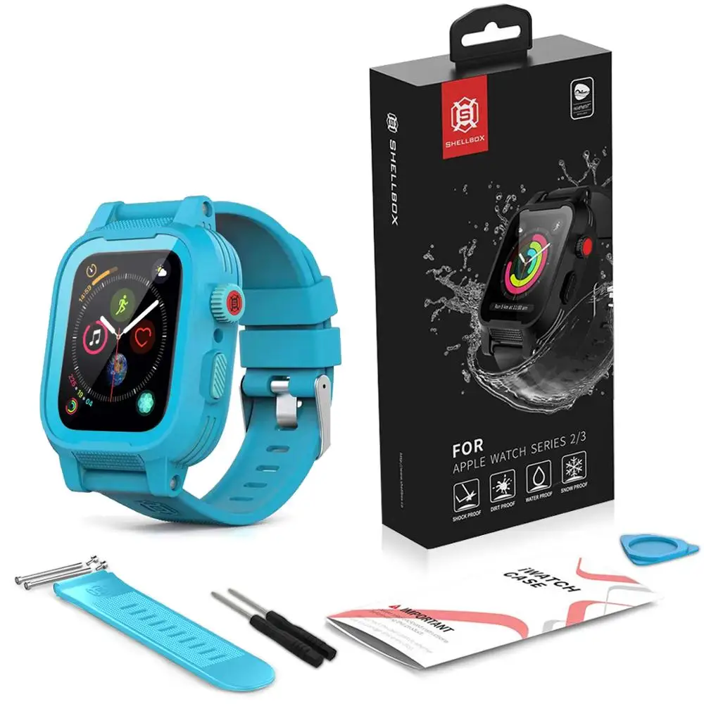 Силиконовый водонепроницаемый чехол Shellbox для часов Apple Watch Band 44 мм 42 дышащий